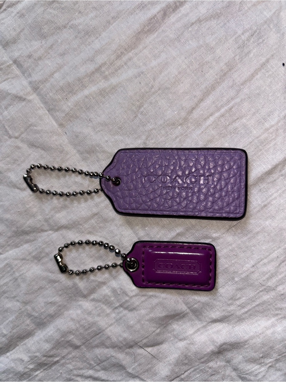 Coach Purple Leather Bag Tags - Purple Set of 2 - Picture 2 of 4